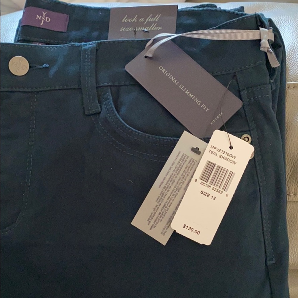 NYDJ Samantha Slim Fit Jean in Teal Shadow NWT